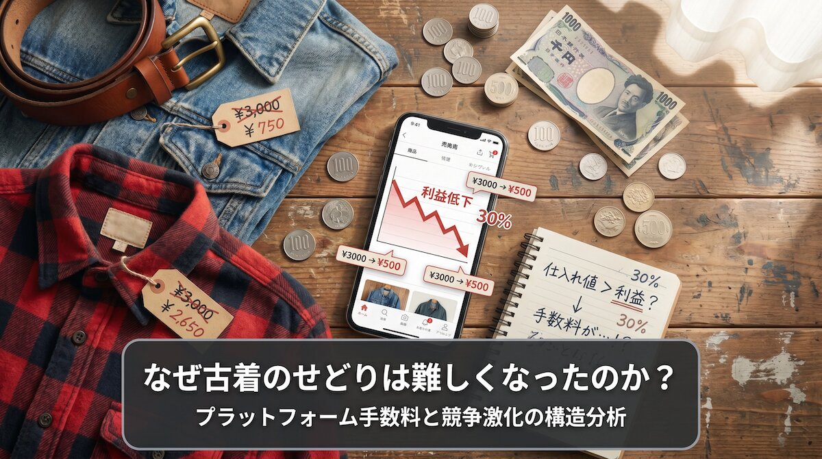 なぜ古着のせどりは難しくなったのか？プラットフォーム手数料と競争 